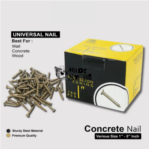 Paket Paku Beton Tembok Keperluan Pelubang Kayu Tembok Semen Batu Alat Tukang Bangunan Serbaguna 50 