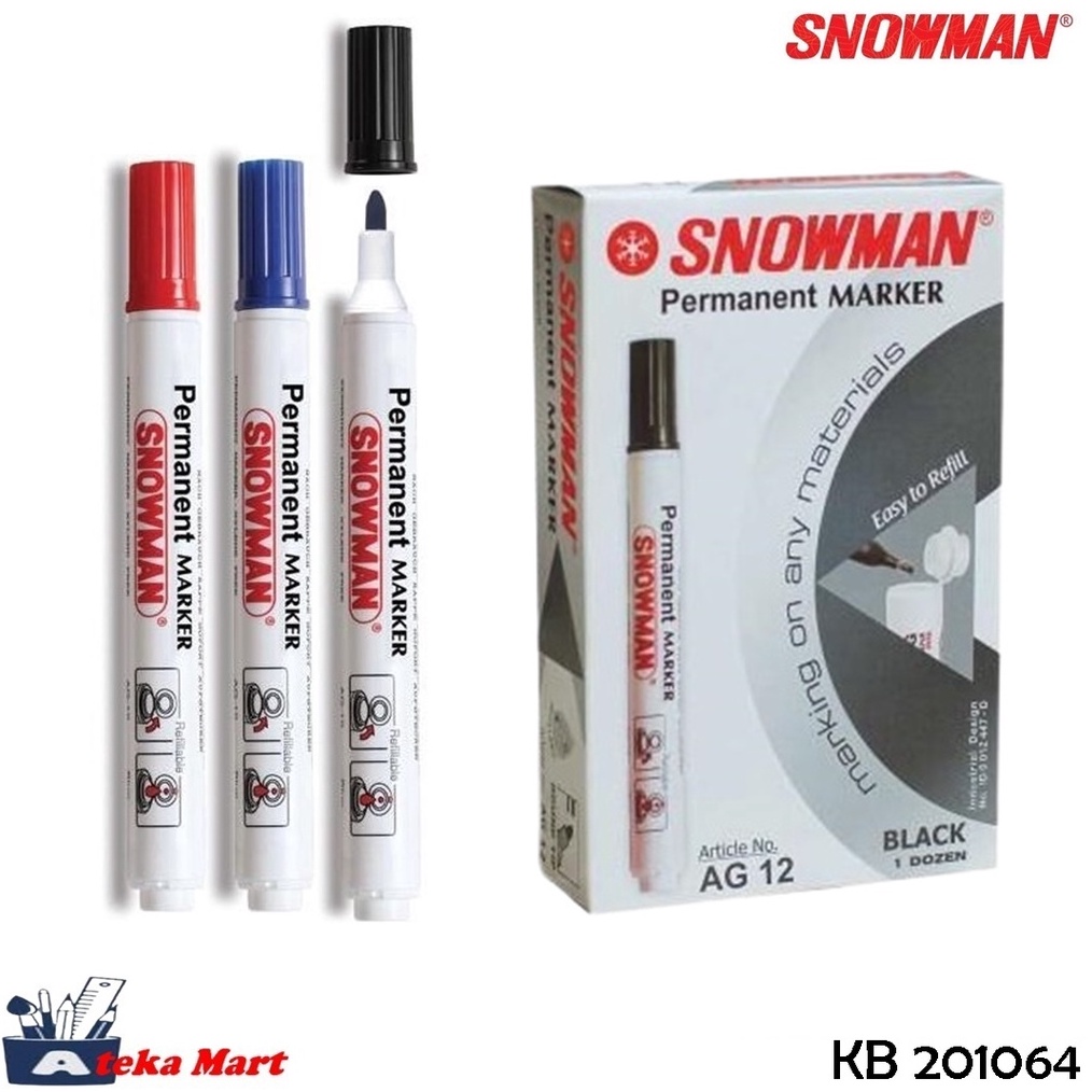 

KODE J67I BOX12PCS SNOWMAN PERMANENT MARKER AG12 SPIDOL