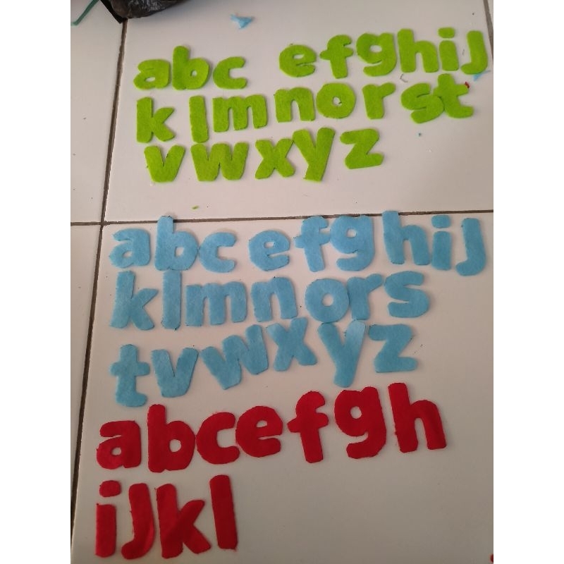 Aplikasi Flanel Huruf Abjad Kecil | Pola Abjad Kecil Kain Flanel