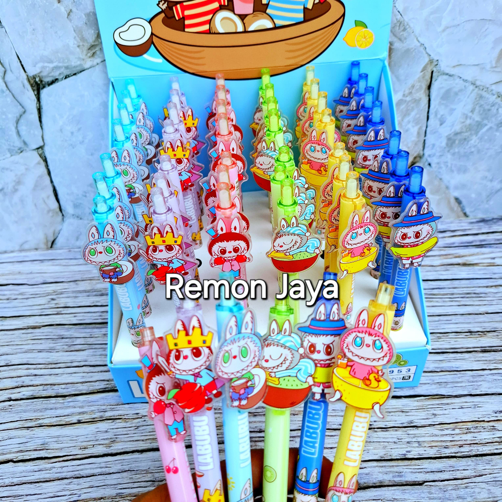 

Pulpen Gel Click Labubu/ Bolpen Labubu Acrylic (1 set isi 3 pc)