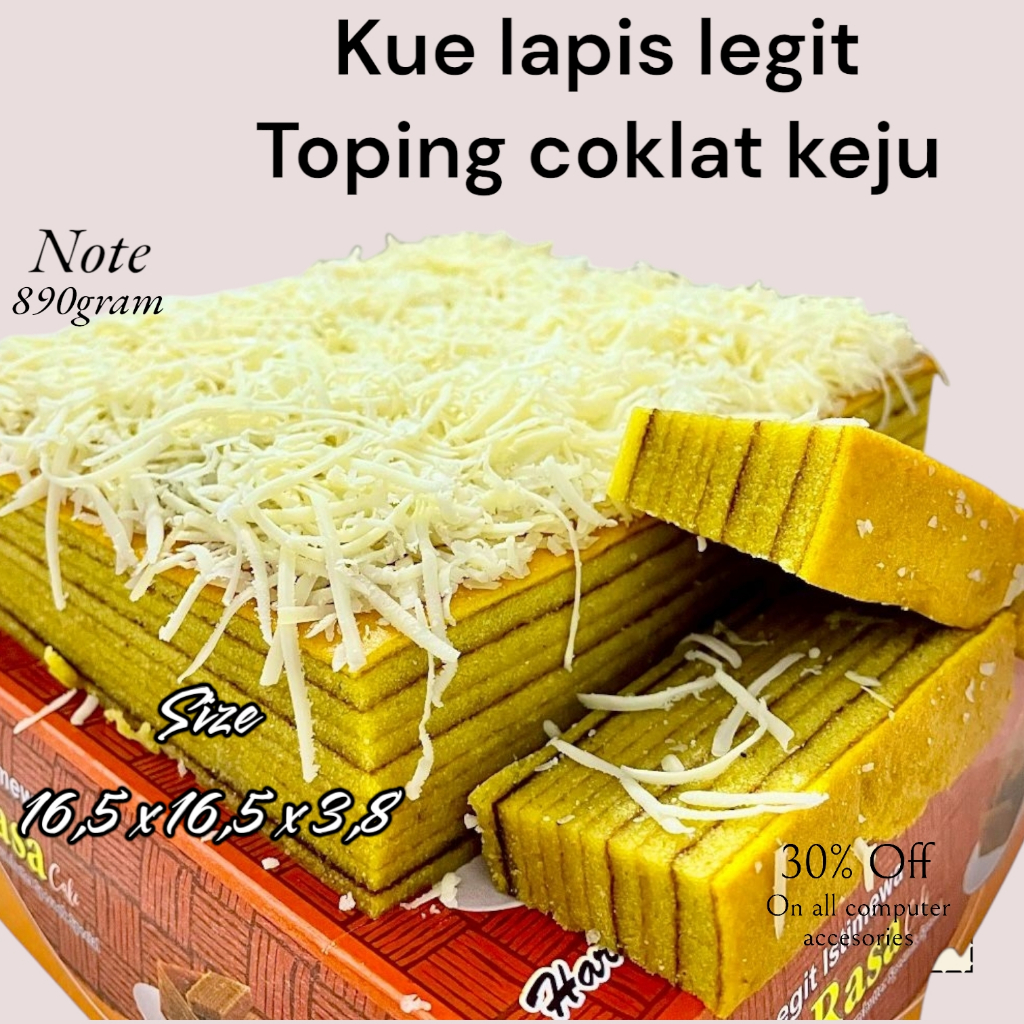 

Kue Lapis Legit Keju Premium Rasa Keju Lezat dan Lembut ukuran 17x17