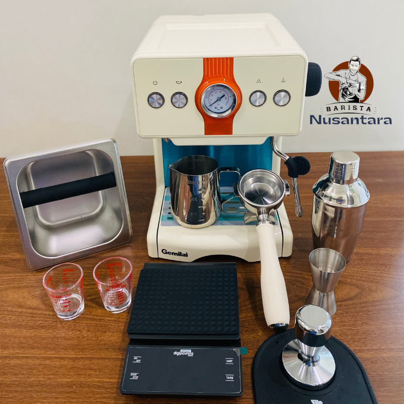PAKET MESIN KOPI ESPRESSO GEMILAI 3609 ESPRESSO MACHINE 15 BAR