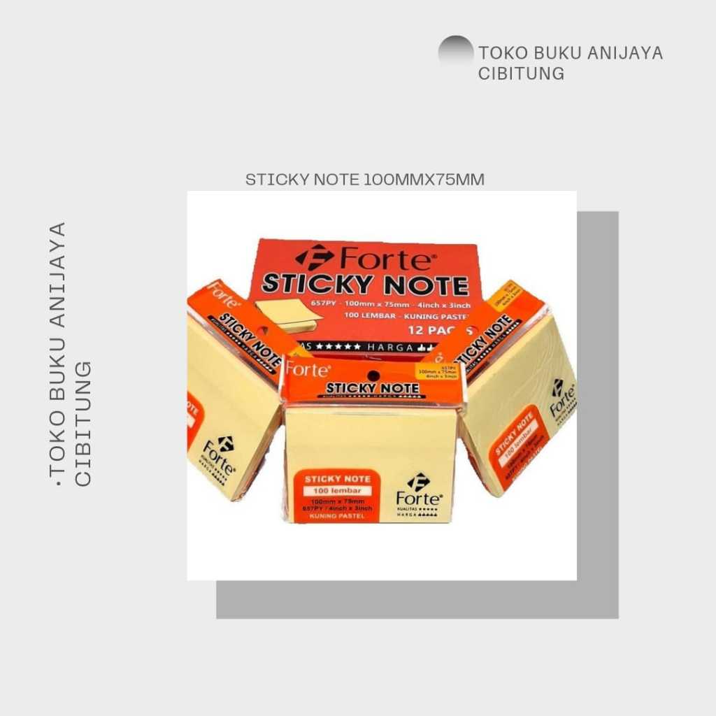 

STICKY NOTE 100X 75 MM 1SET MEREK FORTE
