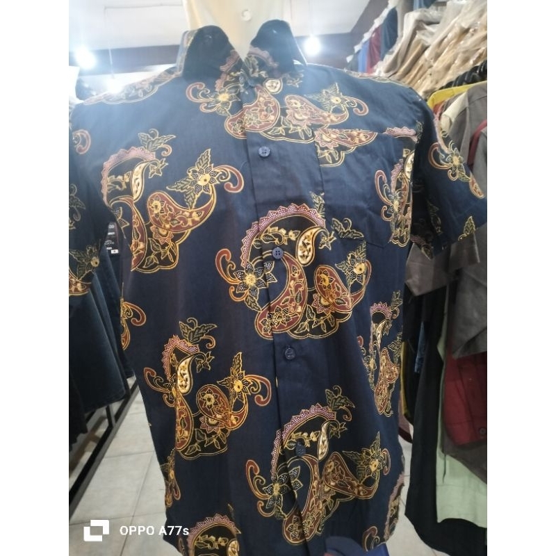 kemeja batik pria lengan pendek dixmont