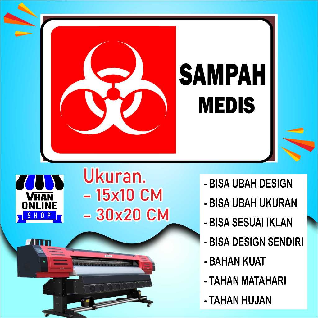 

Stiker Sampah Medis Bahan Glosy Merah