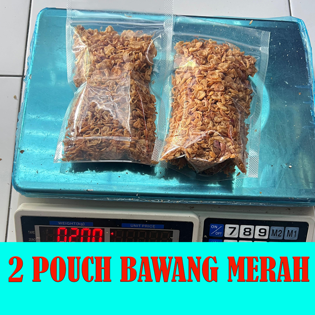 

BAWANG MERAH 2 POUCH 100 GRAM ASLI BAWANG GORENG TANPA CAMPURAN PEPAYA