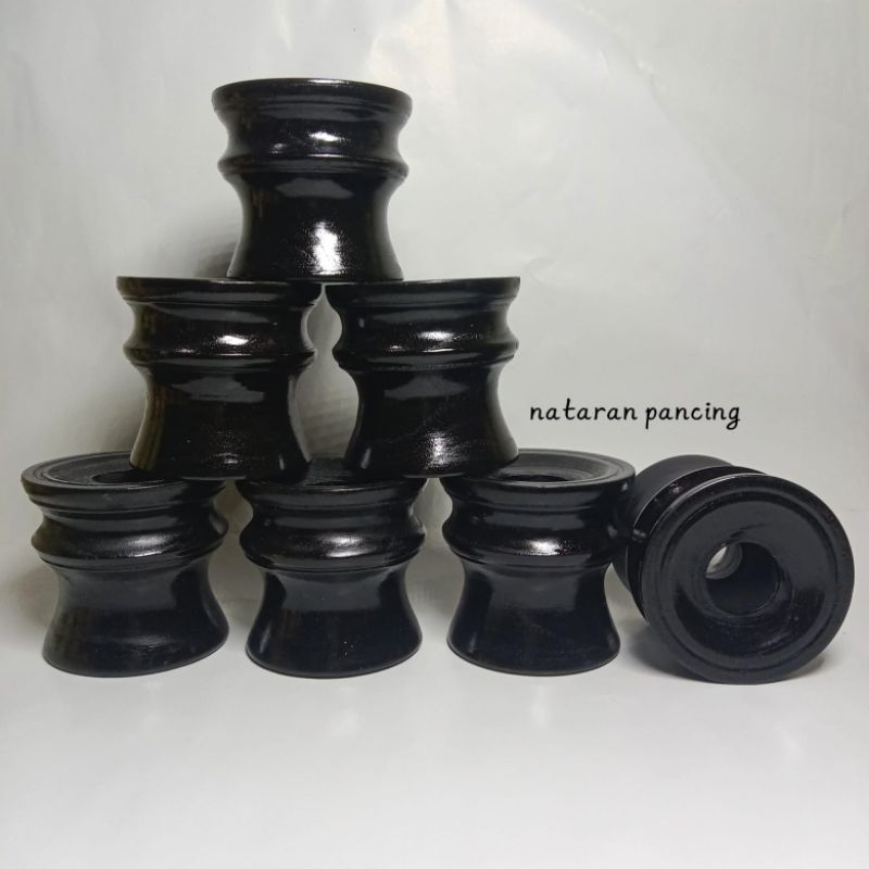 set golongan kayu joran pancing warna hitam gulungan pancing