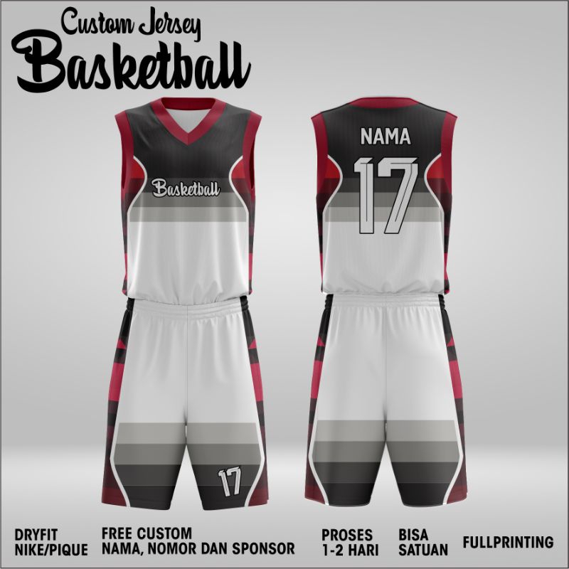 JERSEY BASKET CUSTOM FREE DESIGN FULL PRINTING
