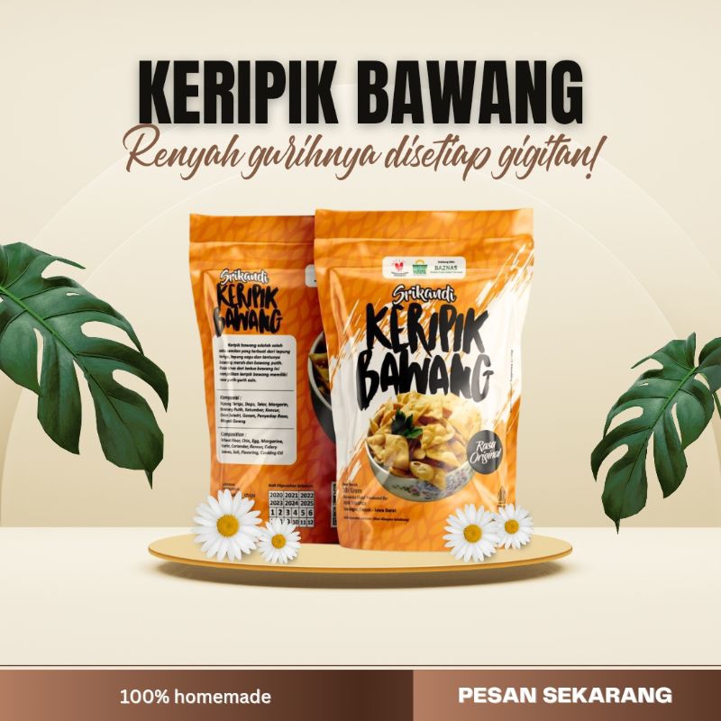 

Keripik Bawang Camilan Enak Renyah - 100gr