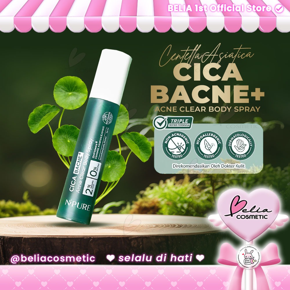 ❤ BELIA ❤ NPURE Bacne Spray | Jerawat Punggung & Badan | Aman Kulit Sensitif