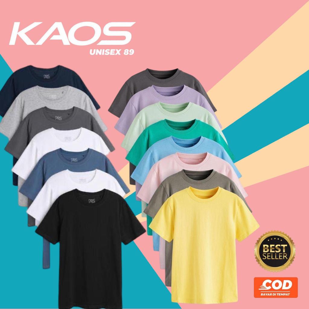 Kaos Polos Oblong Lengan Pendek Unisex Pria Dan Wanita Bahan Catton PE 30S berbagai  Warna Dan Ukura