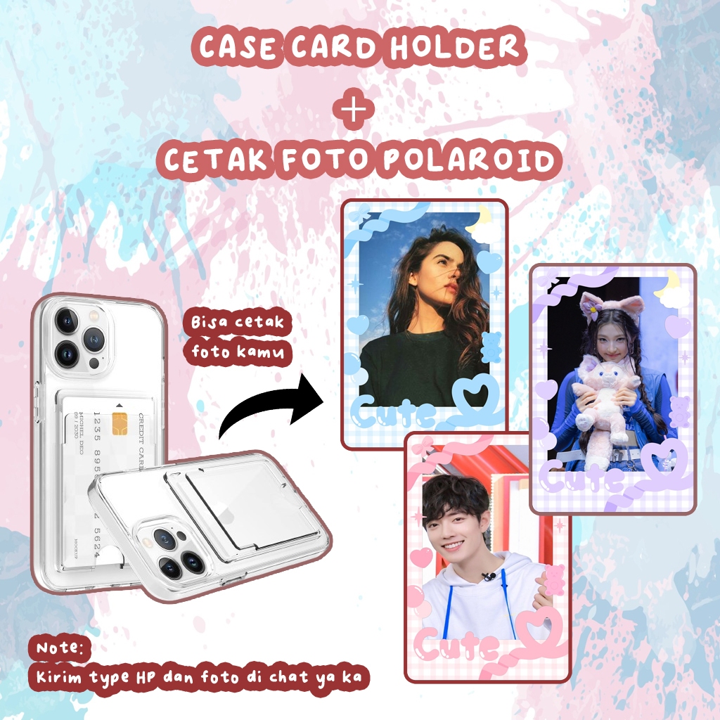 Softcase Slot Card Holder [Bisa Cetak Foto] For Oppo A18 A38 A60 A77S   - Case Photocard Custom Foto