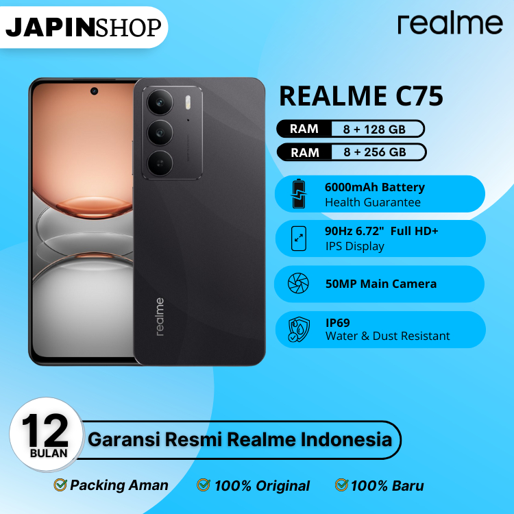 Realme C75 NFC Ram 8/256 GB | C75 NFC Ram 8/128 GB Garansi Resmi Realme