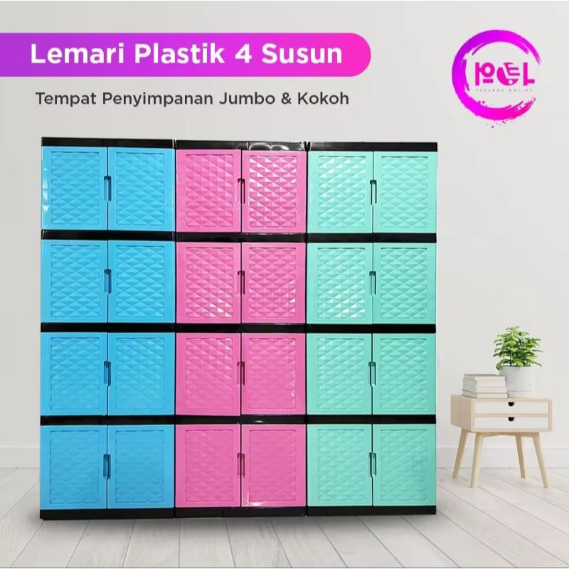 PROMO MURAH LEMARI 4 SUSUN PLASTIK / LEMARI 4 SUSUN TABITHA / LEMARI SERBAGUNA