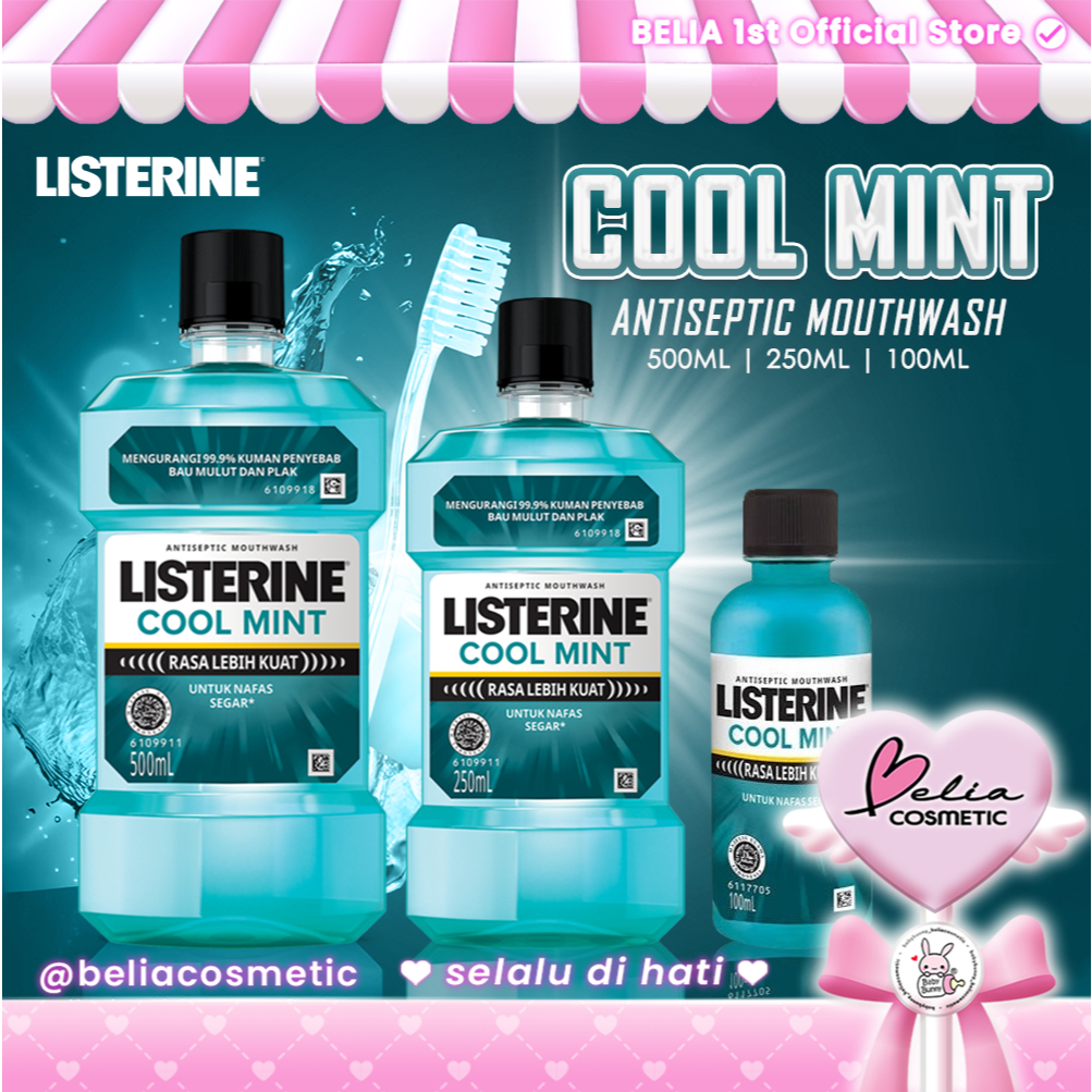 ❤ BELIA ❤  Listerine Cool Mint | Mouthwash Obat Kumur Mulut | 500ml | 250ml | 100