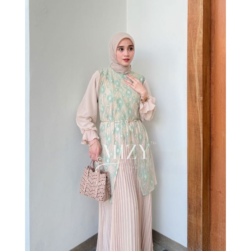 CALUNA MAXI Trend pakaian terbaru long dress A LINE klok muslim baju gamis gaun pesta cantik kondang