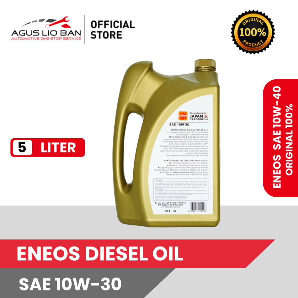 Agus Lio Ban - Oli Mobil Diesel ENEOS SAE 10W-30 CK-4 CRDi 5 Liter