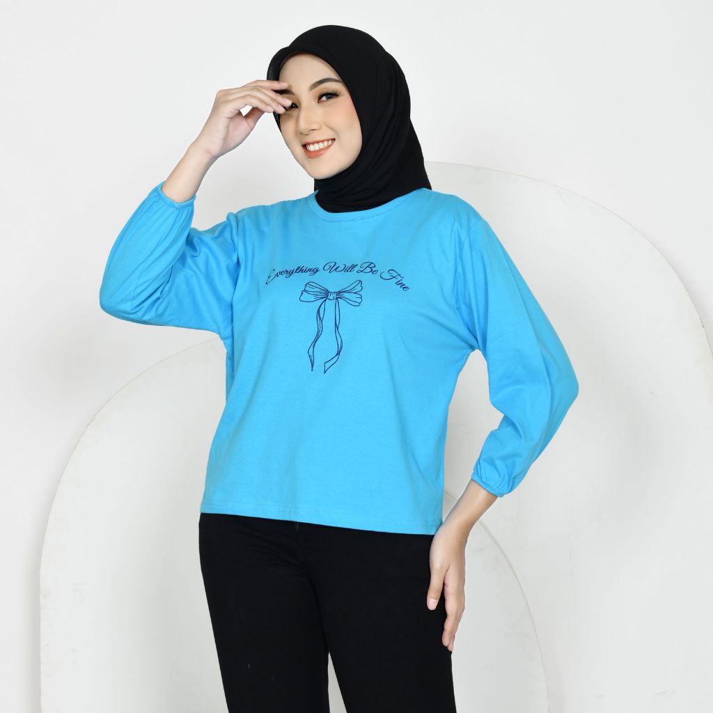 BLOUSE WANTA LENGAN BALON//ATASAN WANITA LENGAN BALON//BAJU WANITA LENGAN BALON//KAOS WANITA COTTONN