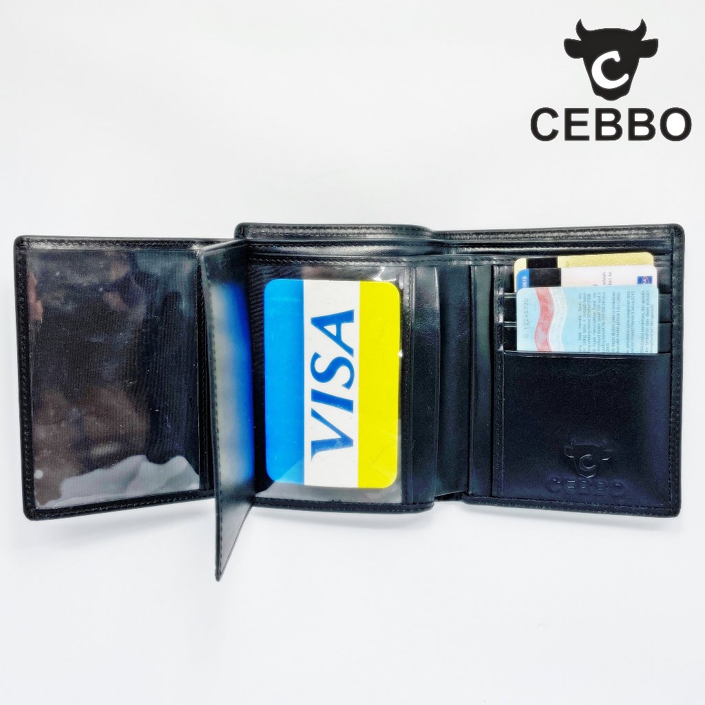 PROMO TERBARU CEBBO DOMPET KULIT ASLI DOMPET PRIA MODEL LIPAT 3 DOMPET MODEL BERDIRI
