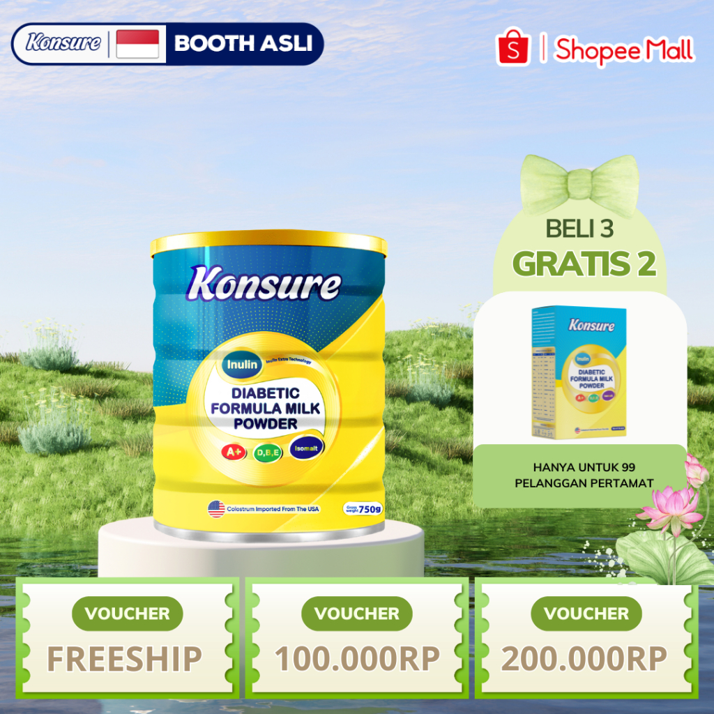 

[BELI 3 GRATIS 2] KONSURE SUSU DIABETES TERKERMUKA IMPOR USA 750G