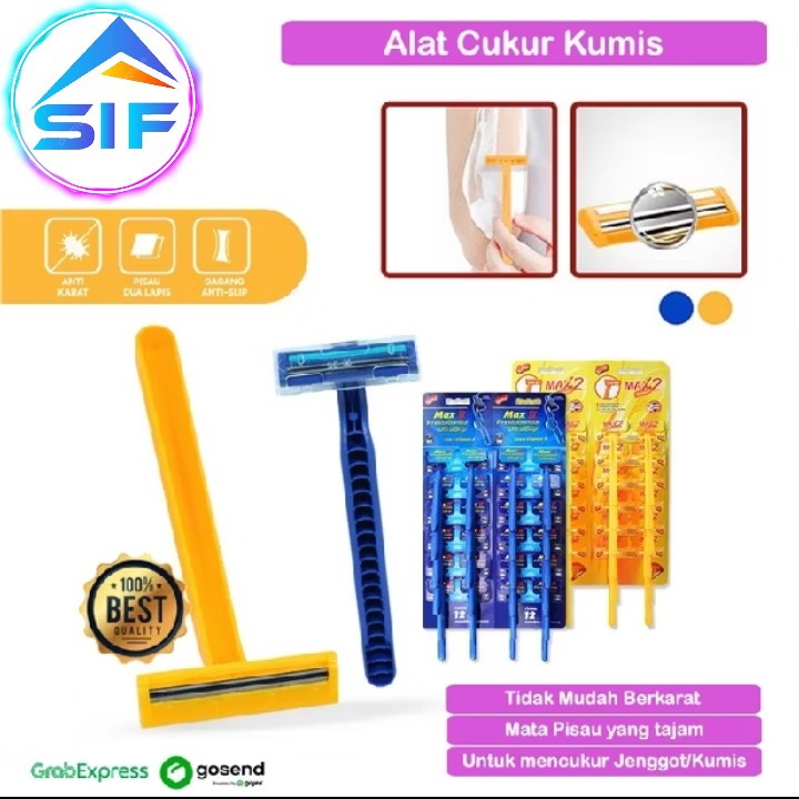 Alat Cukur Kumis Jenggot Manual 3 2 Mata Pisau Pencukur Potong Bulu ALis Ketiak Super Tajam Murah