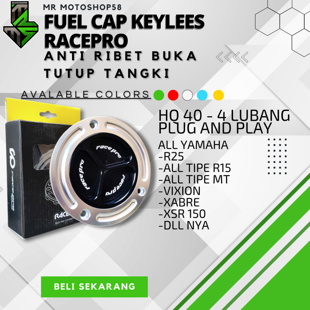 YAMAHA MT25 FUEL CAPE RACEPRO R25 FUEL CAP RACEPRO R15 TUTUP TANGKI YAMAHA R25 TUTUP TANGKI R15OLD F