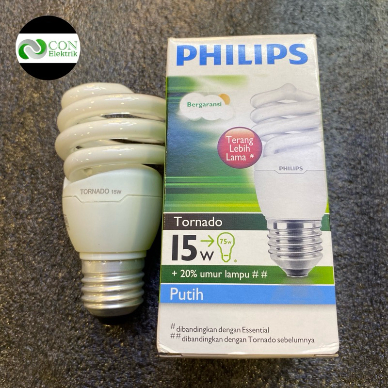 Lampu Bohlam Philips Tornado 15 Watt 15Watt Fitting E27