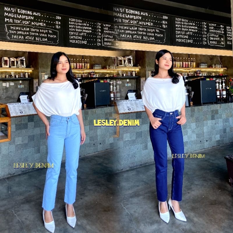 Lesley -  27-34 Highwaist boyfriend jeans unfinished / Hw boyfriend jeans / twotone celana jeans / b