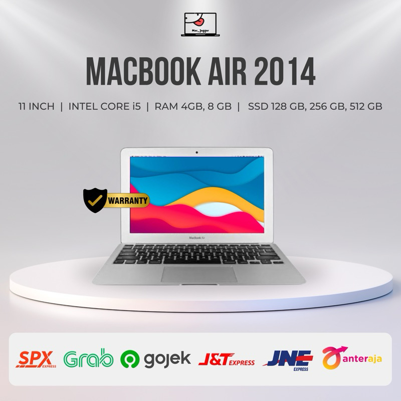 Macbook Air 2014 11 inch RAM 4 GB // SSD 128 // 256 GB Second Original