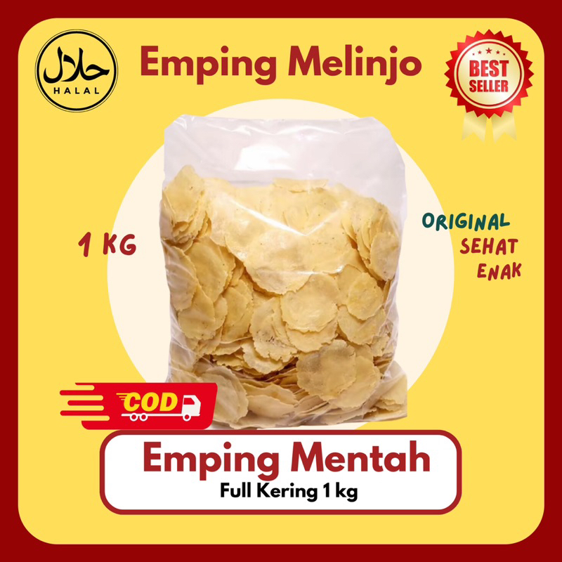 

EMPING MELINJO SUPER 1 KG, MENTAH KERING, ASLI KEBUMEN