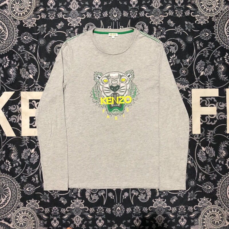 kaos panjang kenzo tiger grey