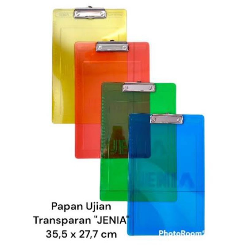 Papan Ujian clipboard plastik bening warna warni
