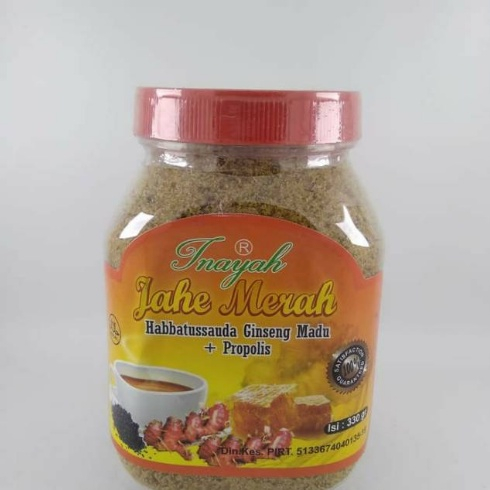 

Jahe Merah Inayah | jahe Instan Inayah Plus Habbatussauda Ginseng Madu Propolis | 330gr Toples