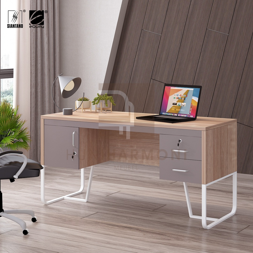 Siantano Furniture - Meja Kerja Minimalis 150 cm - Meja Staff - Meja Komputer Modern OT 158