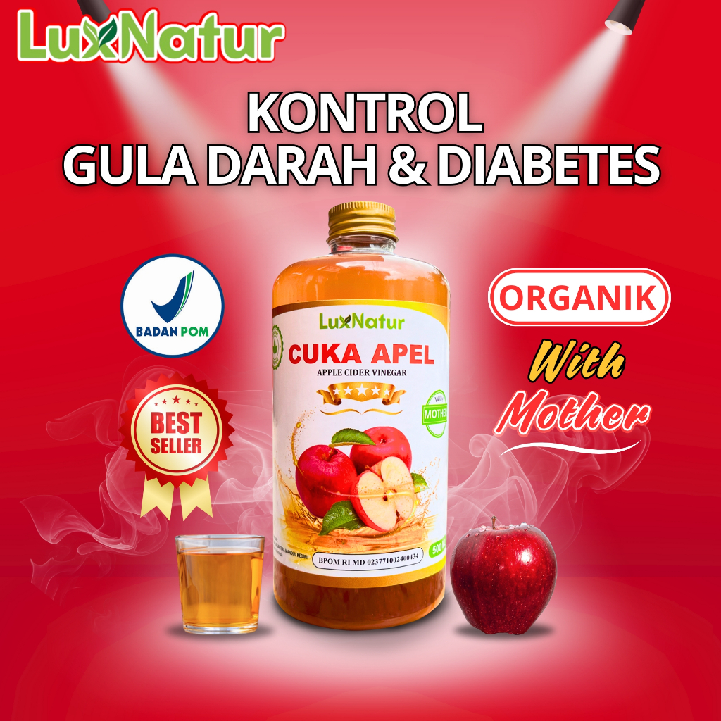 

CUKA APEL ORIGINAL WITH MOTHER CUKA APEL ORGANIK BPOM 250 ML 500 ML APPLE CIDER VINEGAR LUXNATUR