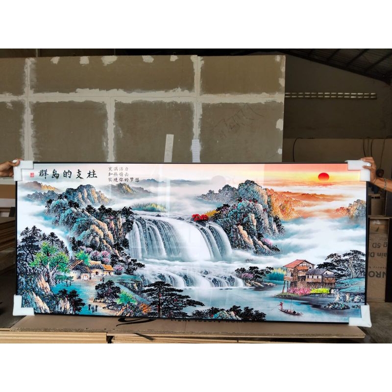 lukisan Porcelain Diamond 5D lukisan pemandangan air terjun