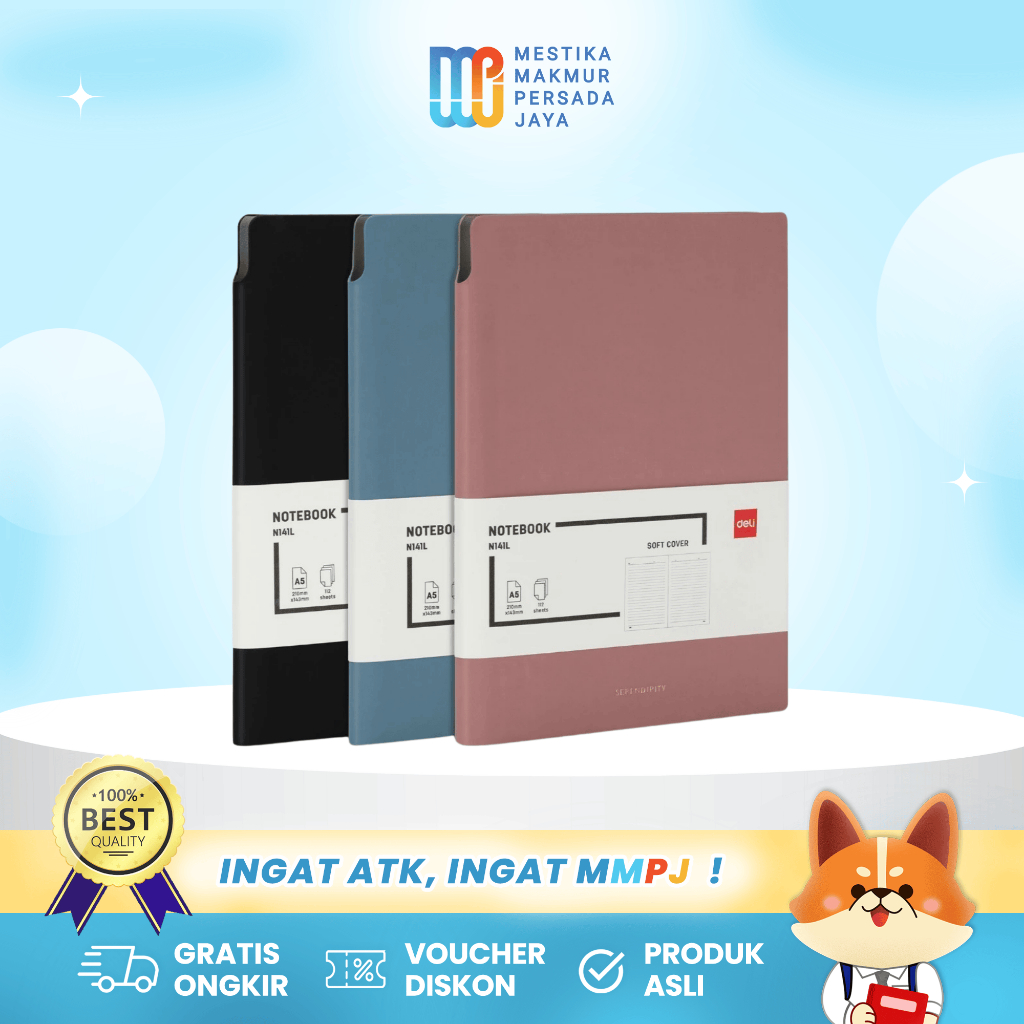 

Deli Notebook A5 Buku Agenda Cover Kulit Isi 96 Lembar 70 Gsm