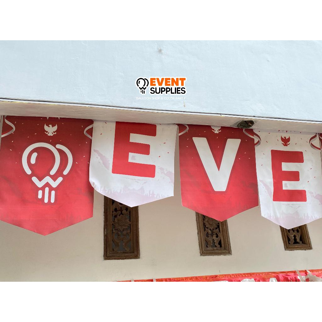 [CUSTOM] Bendera Kain Print Segi Lima Renteng Gantung Booth Stand Jualan Dorayaki Takoyaki Ramen / G