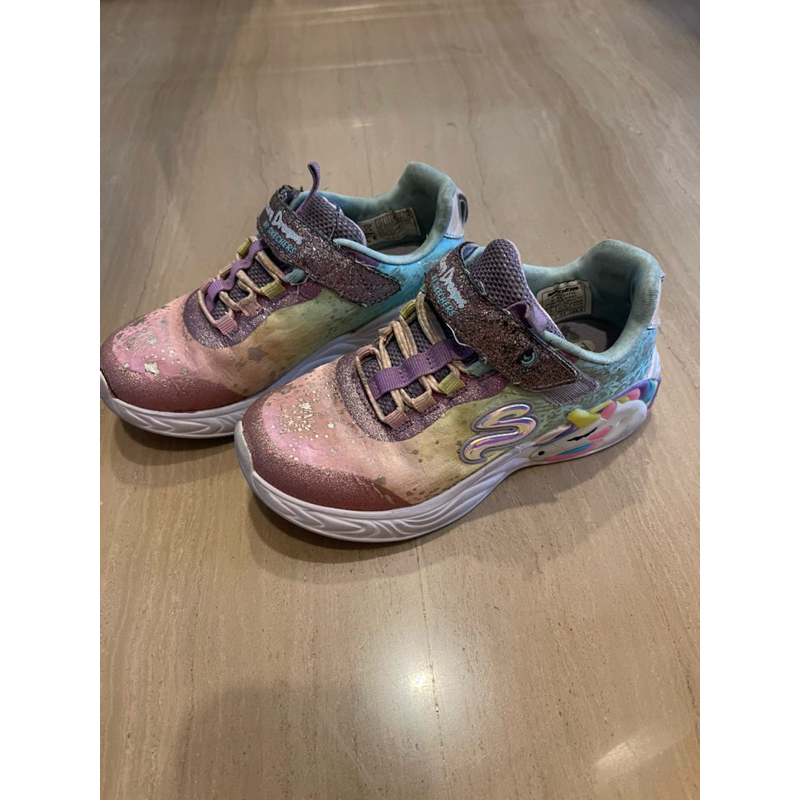 preloved skechers magical rainbow unicorn girl shoes anak perempuan