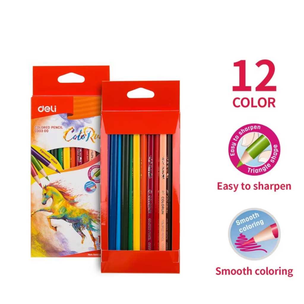 

DELI - Colored Pencil 12 - 24 Colour / Pensil warna anak-anak 12 Warna