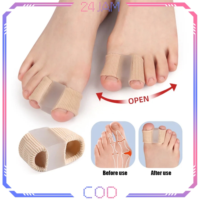 2pcs Silikon Jari Kaki Toe Corrector Bunion Jempol Kaki Bengkok Pelurus Alat Pelurus Jempol Kaki