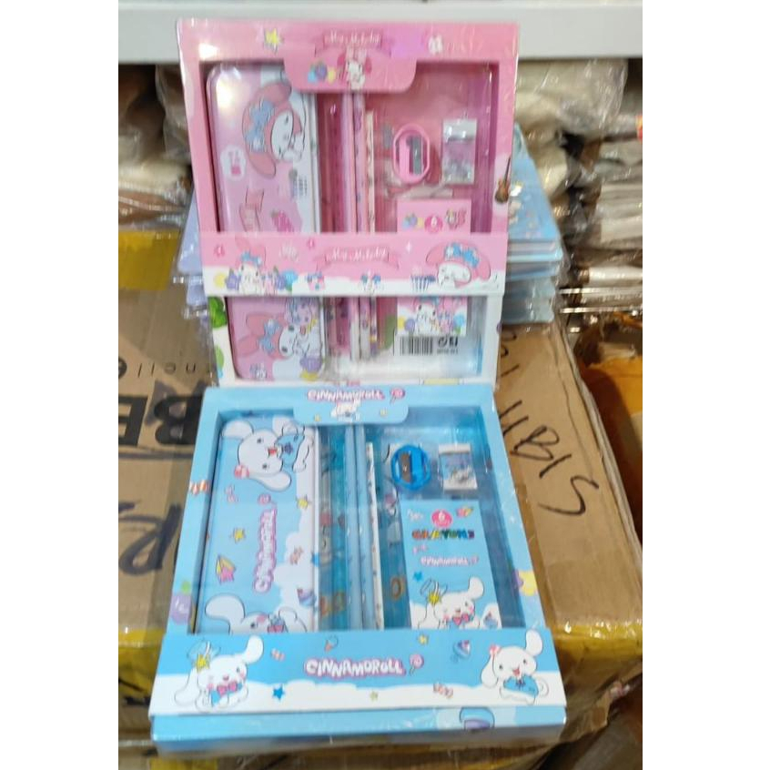 

ATK peralatan sekolah anak SD dan TK peralatan tulis kotak pensil dan rautan set buku notes mini