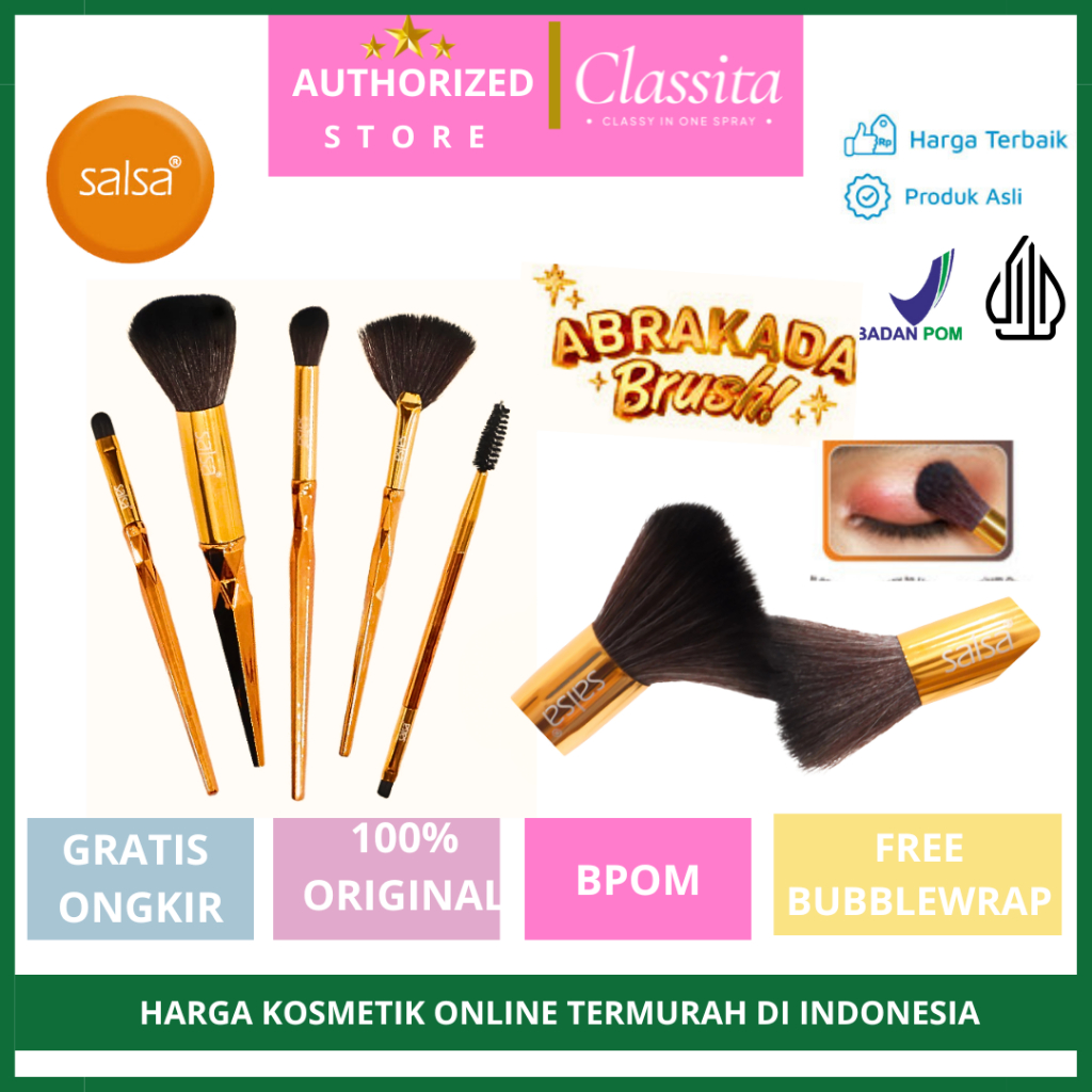 𝐂𝐋𝐀𝐒𝐒𝐈𝐓𝐀.𝐈𝐃 -SALSA Abrakada Brush Make Up l Brush Make Up | Riasan Wajah | Kuas Make Up Set Brush Pe