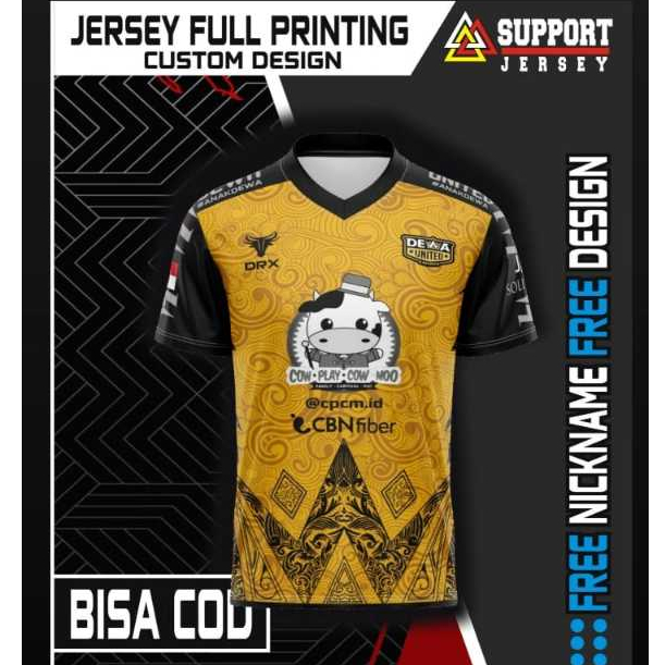 Jersey DEWA UNITED E-SPORT MPL ID 2023-2023 TERBARU Free Custom Nama