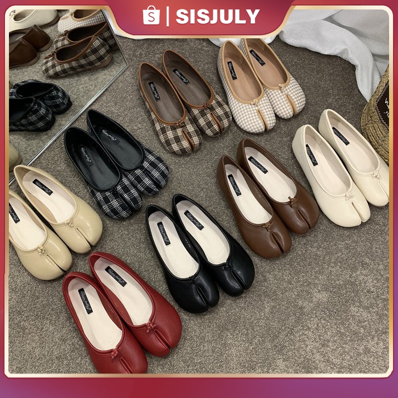 [Ready stock] [BISA COD] #Sisjuly# Doudou Sepatu Wanita Sepatu Baru Musim Panas Split-Toed Tabi Flat