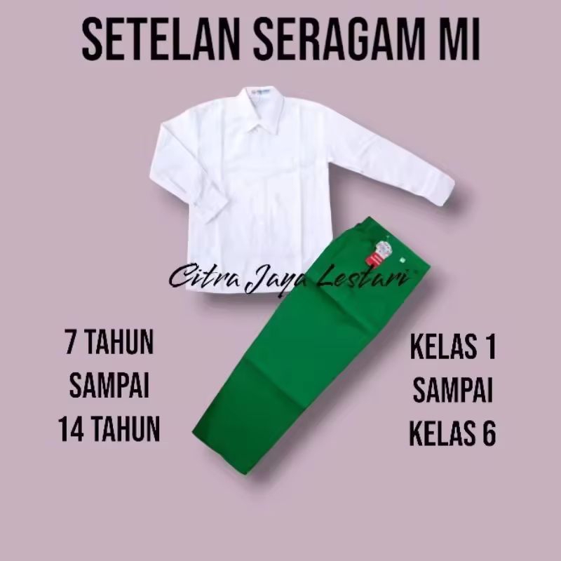 Seragam Sekolah Mi Anak Laki-laki / Setelan Seragam Sekolah Mi