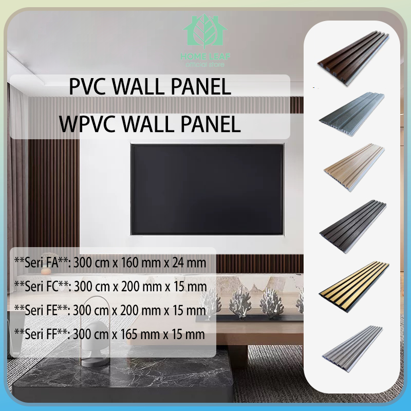 HOME LEAF - Panel Dinding Wall Dinding WPC/UPVC/PVC 3 Meter | Elegan, Estetis, & Tahan Lama untuk De