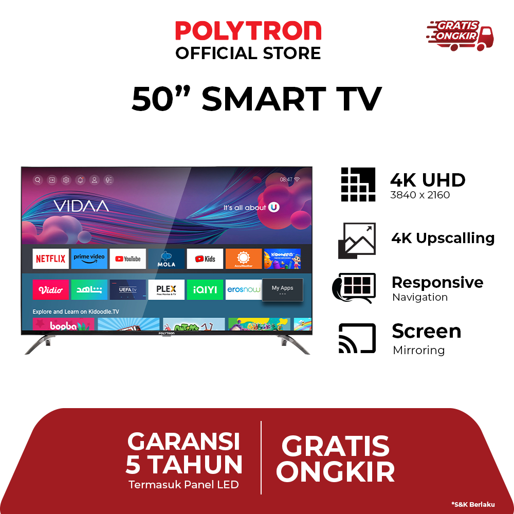 POLYTRON Smart TV 50 inch UHD PLD 50UV8959