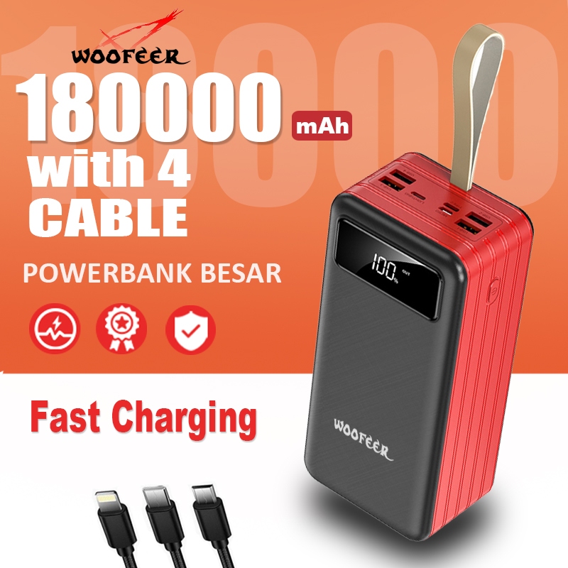 WOOFEER powerbank hp power bank robot original 180000mAh power bank fast charging power bank karakte