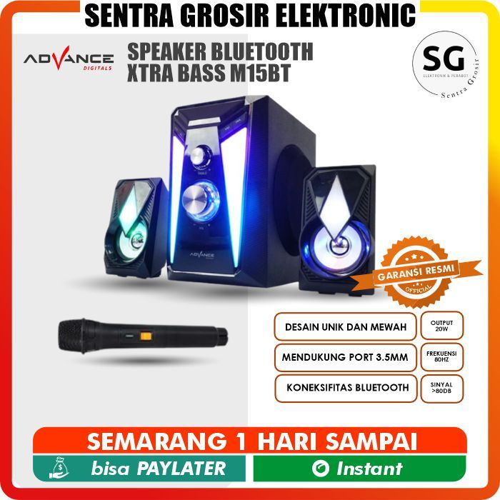 Advance Speaker Bluetooth Xtra Bass M15BT / M15 / M 15 BT / M-15 BT  Stereo  Subwoofer Garansi Resmi